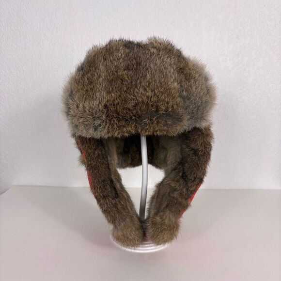 Mad Bomber Red Fur Lined Trapper Winter Hat One Size - Picture 1 of 7
